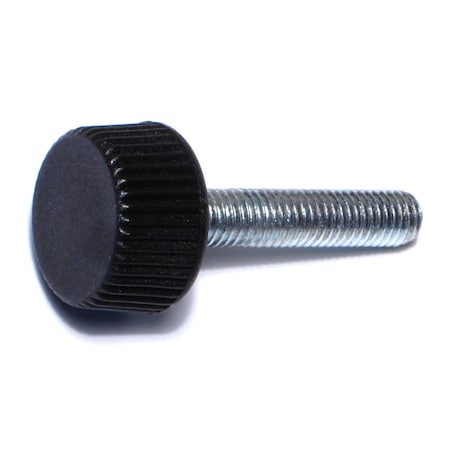 Midwest Fastener 8mm-1.25 x 40mm Black Plastic Coarse Male Threaded Stud Knurled Knobs 4PK 78005